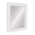 Specchio da parete rettangolare in legno bianco a listelli rustici 24" x 30"
