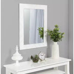 Specchio da parete rettangolare in legno bianco a listelli rustici 24" x 30"