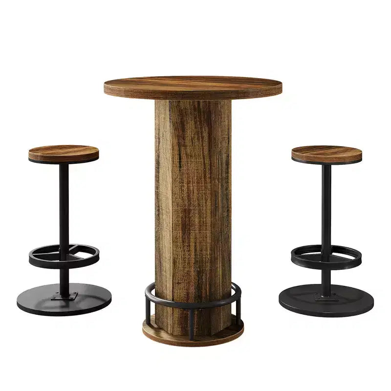 Bistro Pub Table Set with 2 Barstools