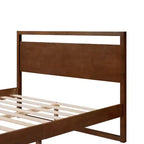 Letto a piattaforma contemporaneo con testiera e pediera aperte