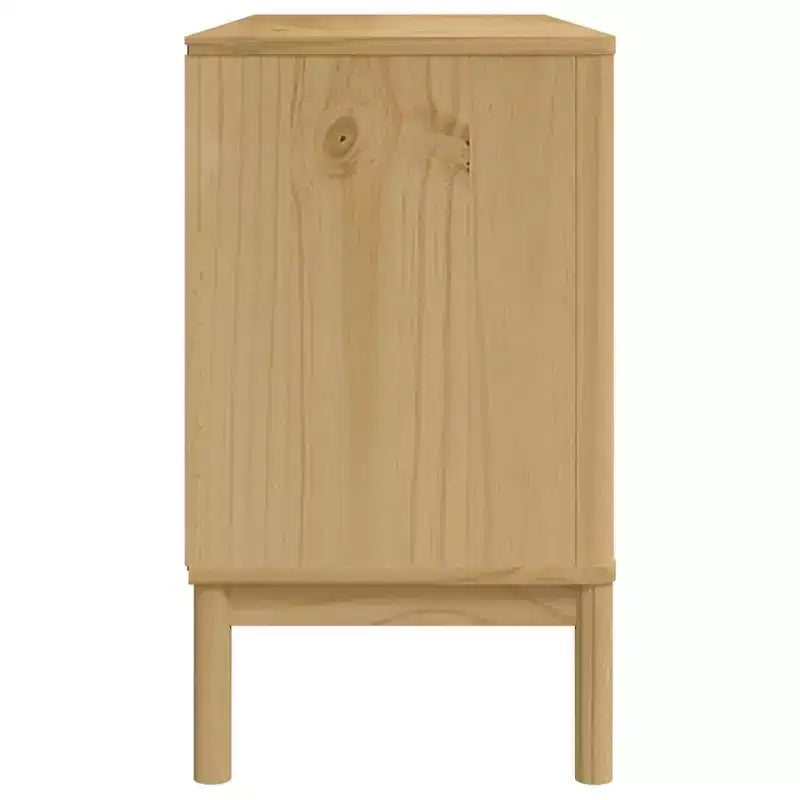 Credenza in legno massello di pino con cassetti e ante