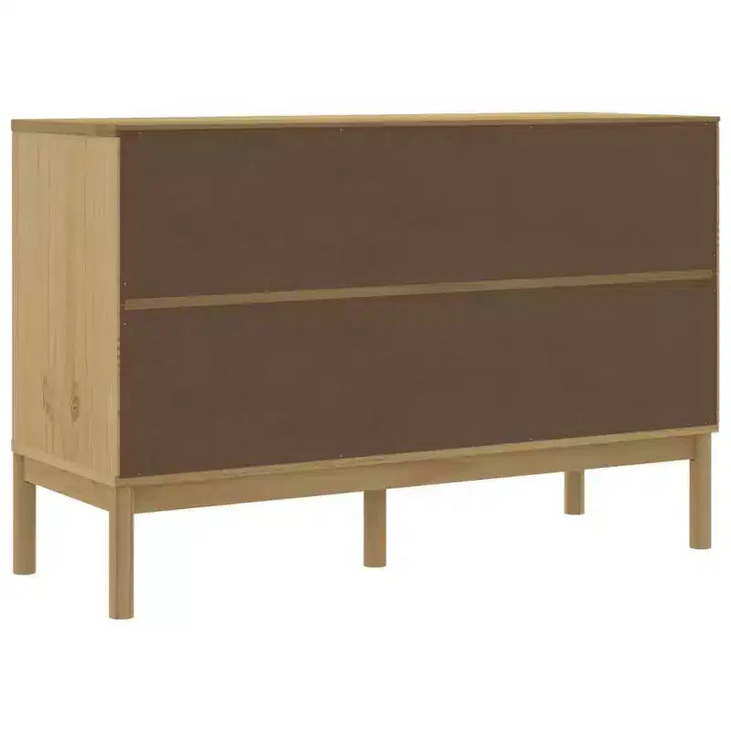 Credenza in legno massello di pino con cassetti e ante
