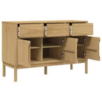 Credenza in legno massello di pino con cassetti e ante