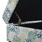 Floral Pattern Storage Ottoman with Birch Wood Legs