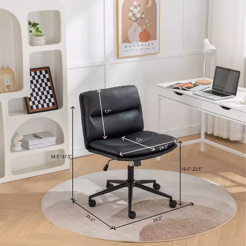 Adjustable Swivel Office Chair with Wide Seat