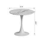 Tavolo da pranzo rotondo piccolo con base in metallo