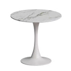 Tavolo da pranzo rotondo piccolo con base in metallo