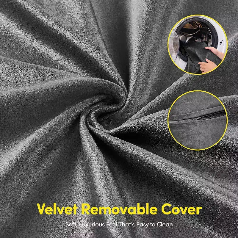 Poltrona Sacco Rotonda da 90 cm con Rivestimento in Velluto Rimovibile – Imbottitura in Schiuma, per Adulti e Bambini