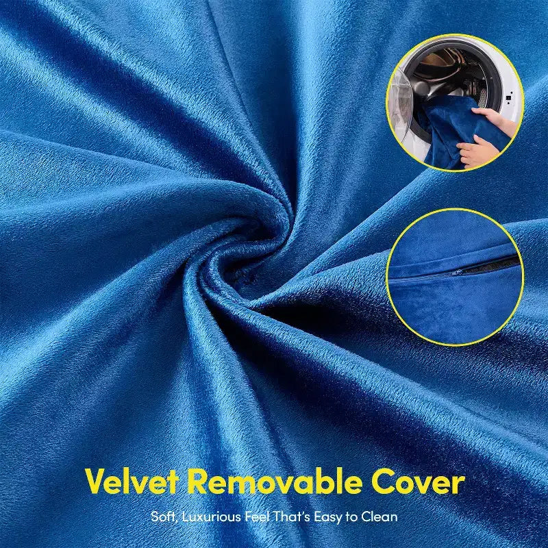 Poltrona Sacco Rotonda da 90 cm con Rivestimento in Velluto Rimovibile – Imbottitura in Schiuma, per Adulti e Bambini