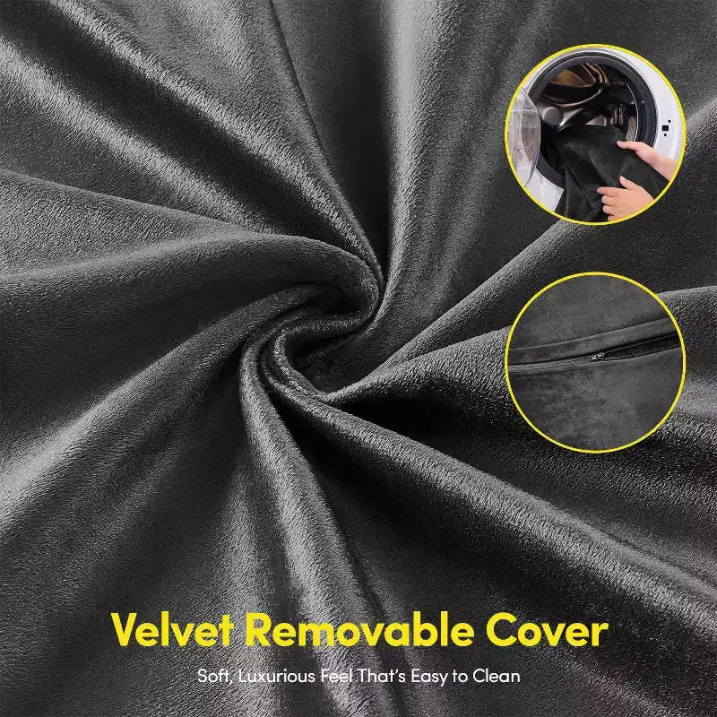 Poltrona Sacco Rotonda da 90 cm con Rivestimento in Velluto Rimovibile – Imbottitura in Schiuma, per Adulti e Bambini