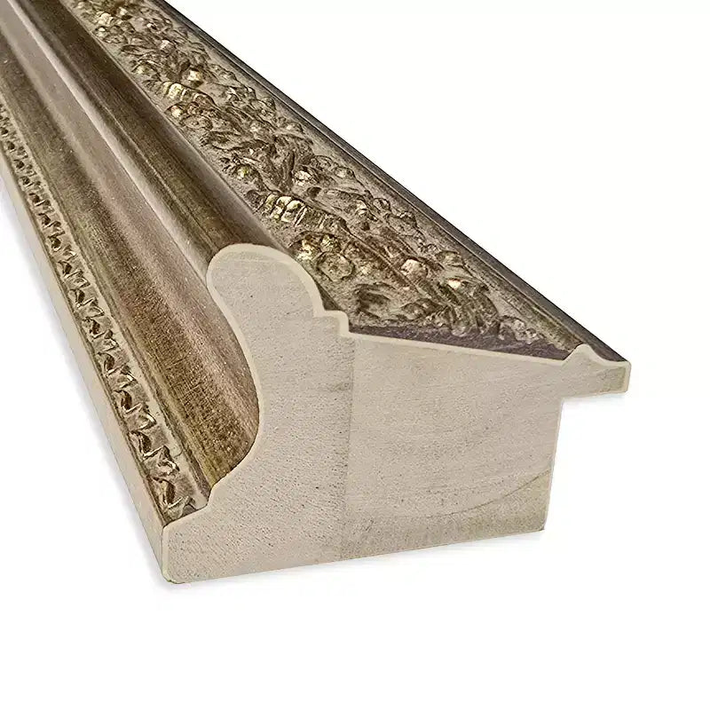 Specchio da Parete per Bagno Carter Dark Gold con Cornice in Legno Smussato