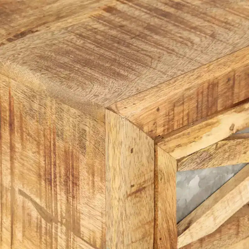 Rectangular Coffee Table with Mango Wood Top and Steel Frame