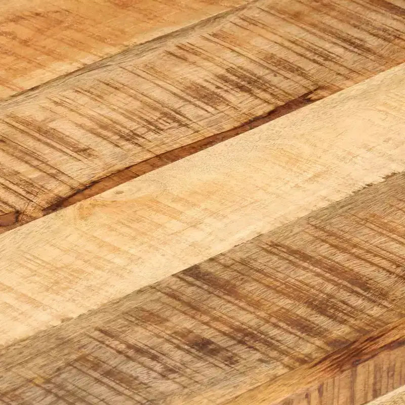 Tavolino rettangolare con piano in legno di mango e struttura in acciaio