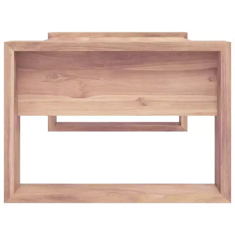 Tavolino da Caffè Rettangolare in Legno di Teak con Due Cassetti