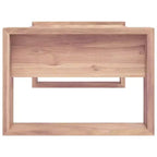 Tavolino da Caffè Rettangolare in Legno di Teak con Due Cassetti