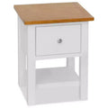 vidaXL 2-Piece Nightstands, 14.2x11.8x18.5, Solid Oak Wood Top and Pinewood Frame, Dark Wood and White, Space-Saving Design, Fully Assembled
