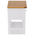 Set di 2 comodini con piano in legno di rovere e struttura in legno di pino - Bianco e marrone