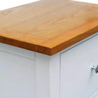 Set di 2 comodini con piano in legno di rovere e struttura in legno di pino - Bianco e marrone