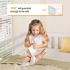 Letto a soppalco basso singolo con ringhiera e scaletta, bianco