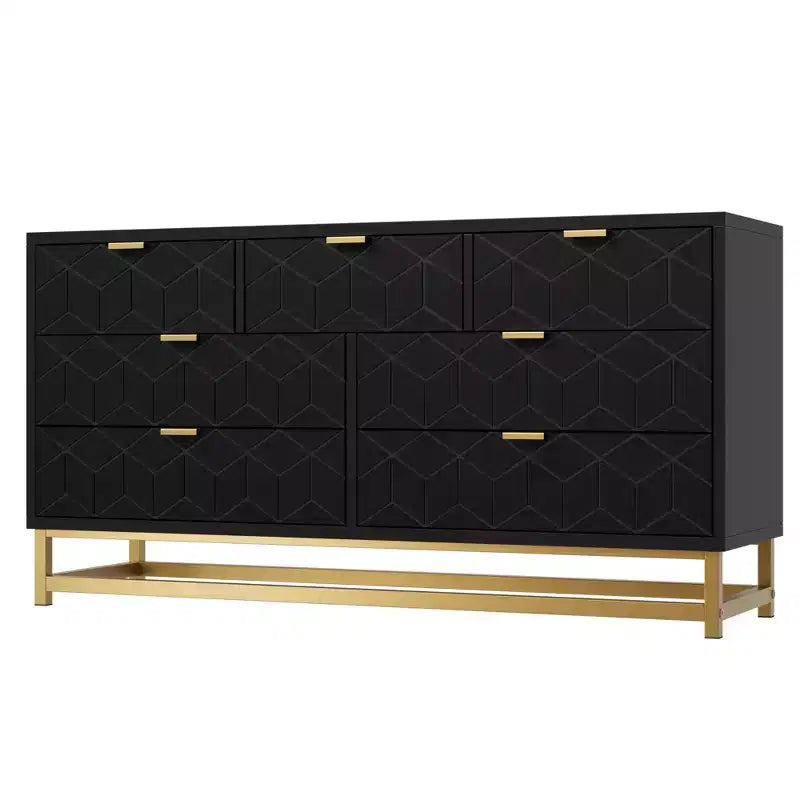7-Drawer Dresser with Metal Handles and Legs, 53.5 Inch Wide