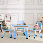 Set Tavolo e 4 Sedie per Bambini con Altezza Regolabile