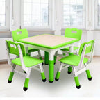 Set Tavolo e 4 Sedie per Bambini con Altezza Regolabile
