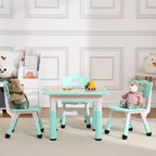Set Tavolo e 4 Sedie per Bambini con Altezza Regolabile