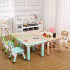 Set Tavolo e 4 Sedie per Bambini con Altezza Regolabile