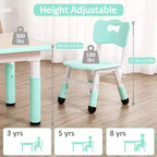 Set Tavolo e 4 Sedie per Bambini con Altezza Regolabile