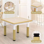 Set Tavolo e 4 Sedie per Bambini con Altezza Regolabile