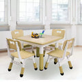 Modern Kids Table and 4 Chair Set,23 Height Adjustable Toddler Table and 4 Chairs with Non-Slip Desk Legs&Organizer Graffiti Desktop