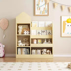 Libreria in Legno per Bambini e Organizer per Giocattoli con Cesti e Scaffali Aperti