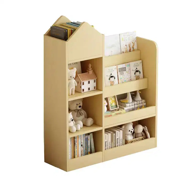 Libreria in Legno per Bambini e Organizer per Giocattoli con Cesti e Scaffali Aperti