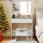 Toeletta con Specchio a LED e Sgabello