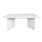 Tavolo da pranzo rettangolare allungabile da 200 cm, 6-10 posti, bianco