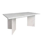 Tavolo da pranzo rettangolare allungabile da 200 cm, 6-10 posti, bianco
