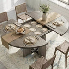 Tavolo da pranzo rotondo allungabile, 119–160 cm, 4-8 posti, piano in legno