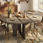 Tavolo da pranzo rotondo allungabile, 119–160 cm, 4-8 posti, piano in legno
