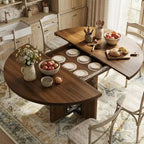 Tavolo da pranzo rotondo allungabile, 119–160 cm, 4-8 posti, piano in legno