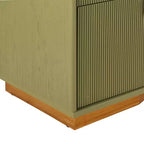 Nightstand with 2 Drawers and Vertical Stripe Design