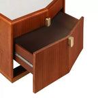 Nightstand with 2 Drawers and Vertical Stripe Design