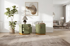 Nightstand with 2 Drawers and Vertical Stripe Design