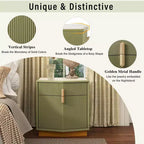 Nightstand with 2 Drawers and Vertical Stripe Design