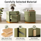 Nightstand with 2 Drawers and Vertical Stripe Design