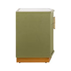 Nightstand with 2 Drawers and Vertical Stripe Design