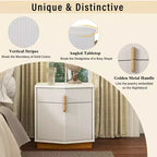 Nightstand with 2 Drawers and Vertical Stripe Design