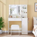 Set da toeletta con sgabello e specchio a LED