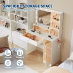 Set da toeletta con sgabello e specchio a LED