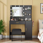 Set da toeletta con sgabello e specchio a LED