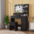 Makeup Vanity Desk Set with Stool , Compact Dressing Table Set for Bedrooms